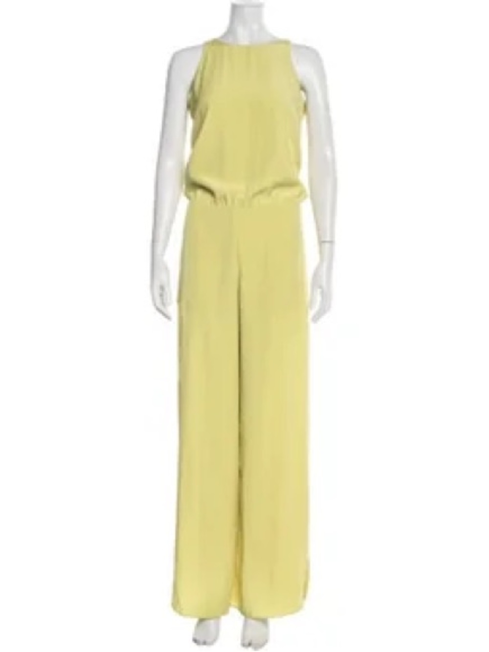 Alexis Lemon Halter Wide-Leg Jumpsuit